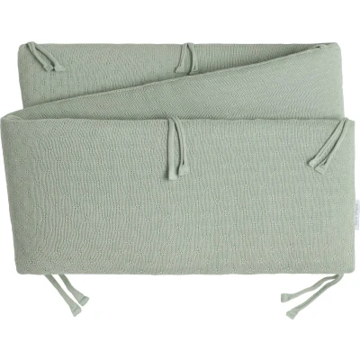Afbeelding van Baby&#039;s Only Gebreide bedbumper Bedomrander Bedomranding baby Boxbumper Parkomrander Mood Laurel Green 180x30 cm