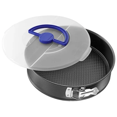 Afbeelding van Zenker Z3979 springvorm 26 cm met deksel uit de serie Pure Cakevorm antiaanbaklaag Ronde taartvorm platte bodem Goevorm (kleur zwart) Hoeveelheid: 1 stuk