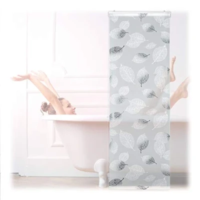 Afbeelding van Relaxdays douchegordijn transparant doucherolgordijn 240 cm rolgordijn douche wit 60x240cm