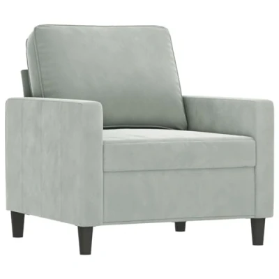 Afbeelding van Fauteuil 60 cm fluweel lichtgrijs