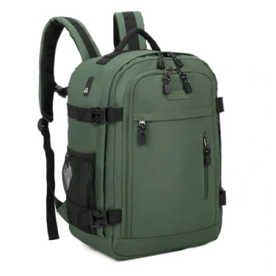 Afbeelding van RAYKONG Ryanair Sac à dos cabine 40 x 20 25 cm (20 L) de voyage avion imperméable bagage main résistant pour randonnée école travail, vert, 40x20x25