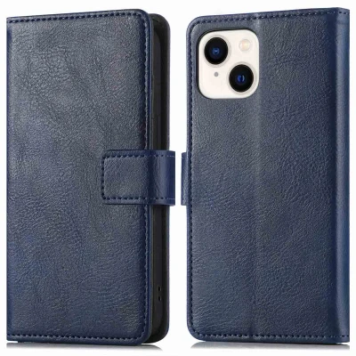 Afbeelding van imoshion Hoesje Geschikt voor iPhone 15 Plus Luxe Bookcase Donkerblauw