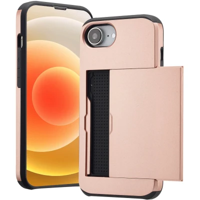 Afbeelding van imoshion Hoesje met pasjeshouder Geschikt voor iPhone 16e Backcover Rosé Goud