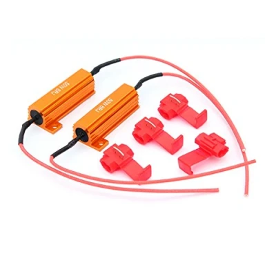 Afbeelding van Taikuwu 2 x 12 V laadweerstanden voor auto, vrachtwagen, 50 W, 6 ohm, SMD led knipperlichten, foutcode, vast
