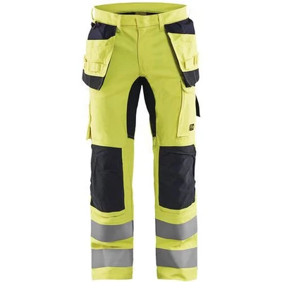 Image de Pantalon multinormes inhérent stretch jaune fluorescent/marine