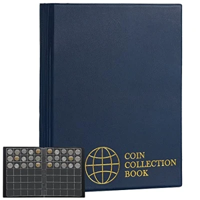 Afbeelding van Uncle Paul Album met 350 hoezen voor munten, 3,0 x 3,5 cm, notitieboek 10 pagina&#039;s, vak Pruisisch blauw CS0235BL