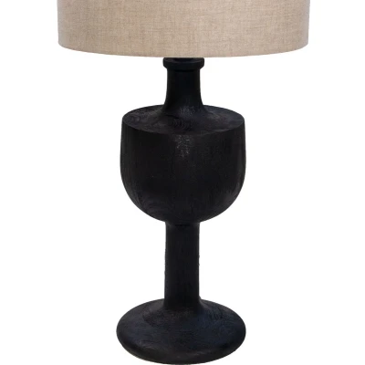 Afbeelding van Tafellamp Zwart 40cm Hout Greta Giga Meubel