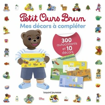 Image de Mes décors à compléter Petit Ours Brun 300 autocollants et 10
