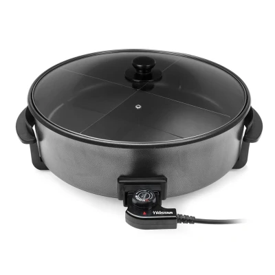 Afbeelding van Tristar Hapjespan PZ 9145 Elektrische met Deksel 40 cm Snackpan XXL Partypan Anti aanbaklaag en Regelbare Thermostaat Maximaal 250 ⁰C Zwart