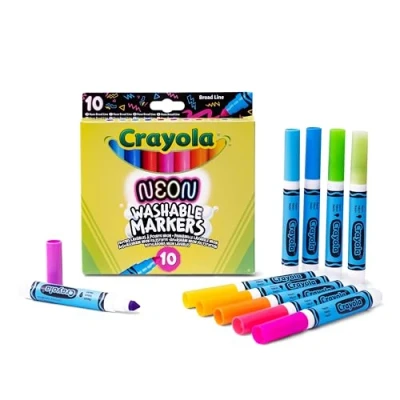 Afbeelding van Crayola Viltstiften 10 Neon Glinsterende Kleuren Voor Kinderen