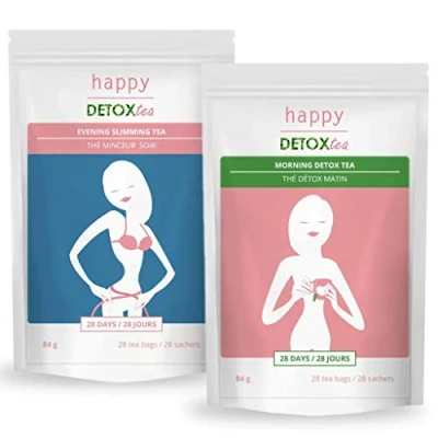Afbeelding van Happy Detox Tea Thee en Infusie Afslankuur 56 zakjes van 3 gram 28 dagen kuur