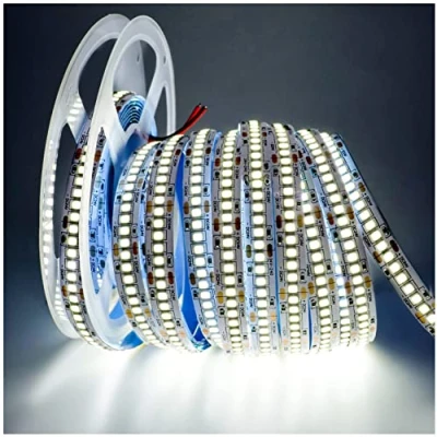 Afbeelding van Tesfish Ledstrip, 24 V, wit, 6000 K, 5 m, 2835, IP20, 240 leds/m, in totaal 1200 leds, superhelder, neonlicht, voor slaapkamer, keukendecoratie