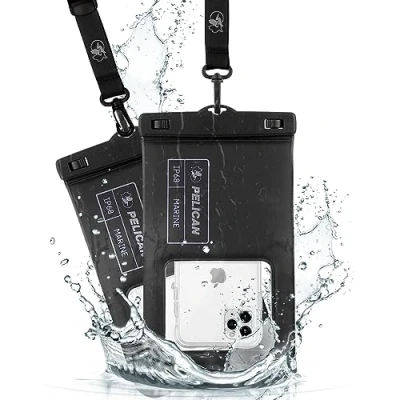 Afbeelding van Pelican Marine 2 stuks IP68 waterdichte hoesjes (maat XL) drijvend waterdicht hoesje voor iPhone 15 Pro Max/14 Max/13 Max/12/S23 Ultra/Pixel 7 Stealth zwart