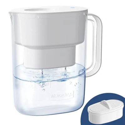 Afbeelding van Waterdrop Lucid waterzuiveraar, waterfilterkan met 1 filter, 90 dagen, 3,5 l, vermindert fluor, chloor en meer, NSF gecertificeerd, BPA vrij, wit (reservefilter: WD PF 01A Plus)