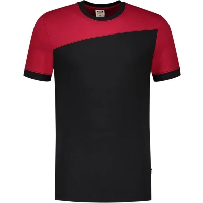 Afbeelding van Tricorp 102006 T Shirt Bicolor Naden Zwart/Rood