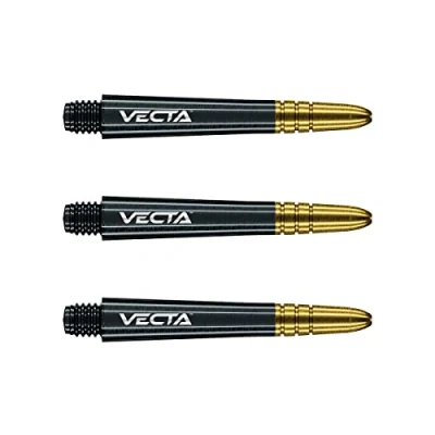 Afbeelding van WINMAU Vecta Dartschachten, Zwart met Goud, Tussenliggend 1 set per pakket (3 dartvluchten in totaal)