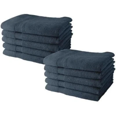 Image de Lot de 10 serviettes Toilette TODAY 50x90 cm 100% Coton Denim