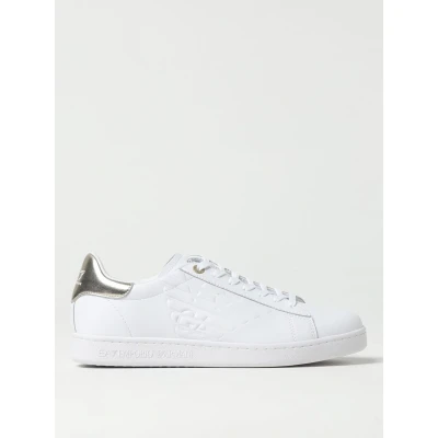 Afbeelding van EA7 Emporio Armani Classic Unisex Sneakers laag, Maat: 42 2/3, White/gold Leer