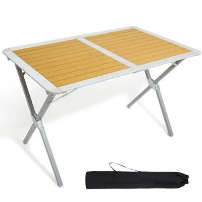 Afbeelding van TIMBER RIDGE Campingtafel, inklapbaar, aluminium, tuintafel voor buiten, opvouwbaar, 4 6 personen, met opbergtas picknick, camping, vissen, balkon, terras