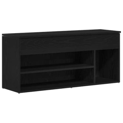 Image de vidaXL Banc à chaussures chêne noir 102x30,5x45 cm bois d&#039;ingénierie859137