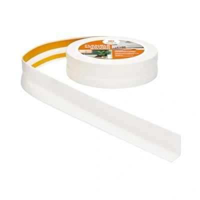 Afbeelding van Zachte plint zelfklevend wit kniklijst om te plakken, voor keuken badkamer, 32x23mm, 10 meter