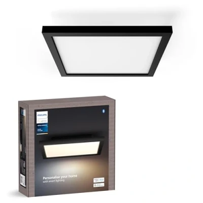 Afbeelding van Philips Hue Wit Ambiance Aurelle Plafondlamp Warm tot Koelwit Licht Inclusief Dimmer Switch Verbind met Bluetooth of Bridge Werkt Alexa en Google Home 60 x cm Zwart