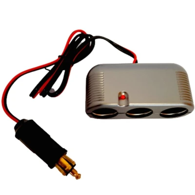 Image de Triple prise allume cigare 12/24v 12a + câble 80cm htc 511893