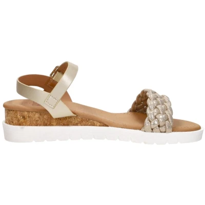 Afbeelding van Sub55 Sandalen Hak Goudkleur Maat 36