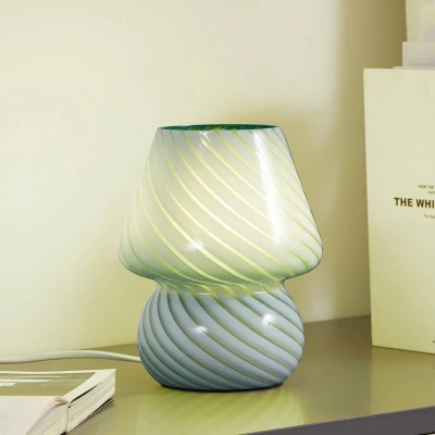 Afbeelding van Lindby Tafellamp 1licht Glas H: 18.2 cm E14 groen, wit
