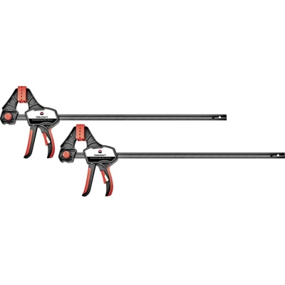 Afbeelding van TOOLCRAFT 1672280 Set van 2 eenhandklemmen 450 x 85 mm Spanbreedte (max.):450 Afmeting, lengte: 683 Afm. werkbereik:85