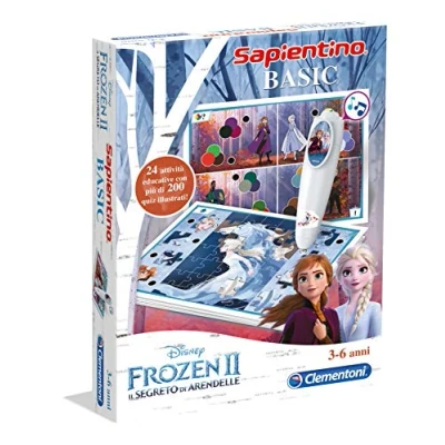 Afbeelding van Clementoni Sapientino Basic Frozen 2, educatief spel voor kinderen van 4 tot 6 jaar, 200+ interactieve quiz met elektronische pen, leren vormen, kleuren en cijfers, gemaakt in Italië, taal