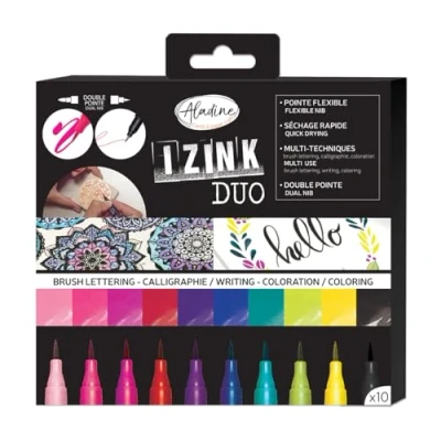 Afbeelding van Aladine Izink Duo Brush Lettering Set (10pcs) (85530) (DISCONTINUED)