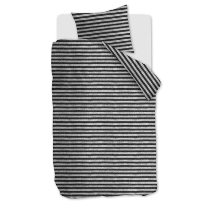 Afbeelding van Ariadne at Home Knit Stripes Dekbedovertrek Eenpersoons 140x200/220 cm Black White