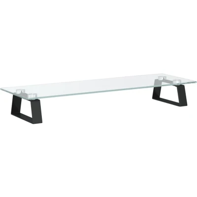 Afbeelding van vidaXL Monitorstandaard 60x20x8 cm gehard glas en metaal zwart