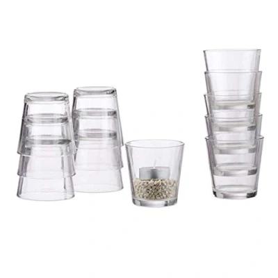 Afbeelding van Relaxdays 96x waxinelichthouders doorzichtig glas theelichtjeshouder set