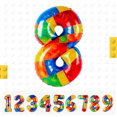 Afbeelding van Verjaardagsballon in de vorm van een cijfer 8 jaar, XXL, decoratie voor kinderverjaardag, enorme folieballon, 101 cm, heliumverjaardagsdecoratie