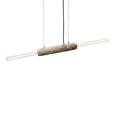 Afbeelding van Hanglamp Limbo, marmer, bruin, 2 lamps, in hoogte verstelbaar