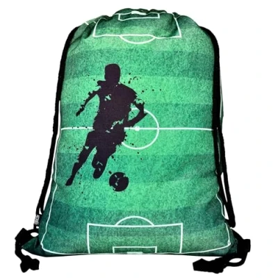 Afbeelding van HECKBO gymtas voor jongens en meisjes, voetbal, 40 x 32 cm, school, sport, rugzak, sporttas, voetbaltas, 1