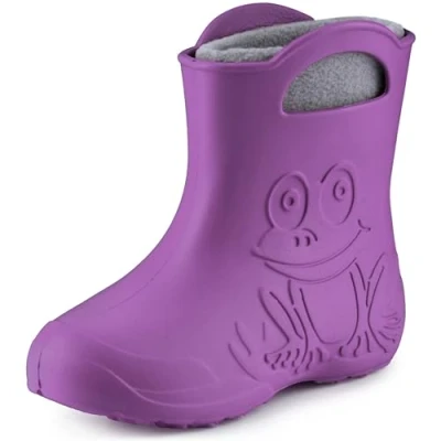 Afbeelding van Ladeheid LA CA FrogWinter Kinder Regenlaarzen Rubber met Binnenschoen EVA Wasbare Lila/Grijs 28/29