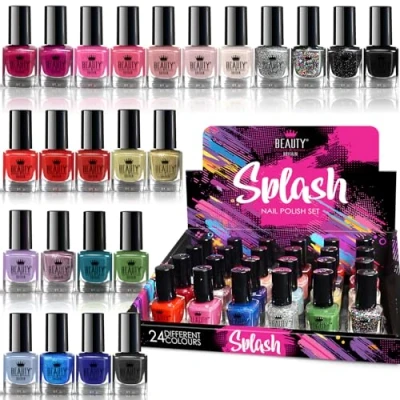 Afbeelding van 24 stuks nagellak &quot;Splash&quot; verschillende moderne kleuren sneldrogend (set B)