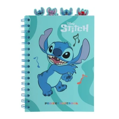 Afbeelding van Grupo Erik Projectboek A5 met 4 tabbladen Disney Stitch schrijfwaren notitieboek tabbladen, projectplanner geschenken onder 4,5 kg