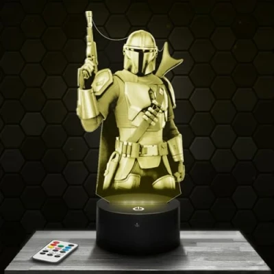 Afbeelding van nachtlampje, touch videogames, Mandalorian 3D lamp, led, illusie, cadeau idee, Kerstmis, verjaardag, jongens en meisjes, nachtlamp, kinderkamer of volwassenen, TOP