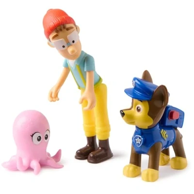 Afbeelding van PAW Patrol Speelfigurenset met 3 verzamelfiguren van Chase, Kapitein Turbot en baby octopus