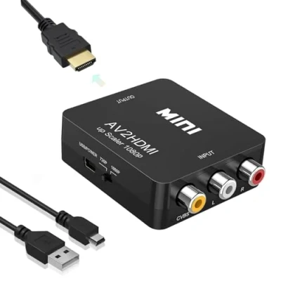 Afbeelding van HDMI Adapter RCA naar AV hdmi, Wii Scart 1080p met Voedingskabel voor WiiPS2 GamecubeVHS Camara Laptop