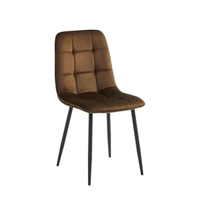 Afbeelding van Colenis® Ela Eetkamerstoel Set Van 2 Bruin Fluweel Velvet Industrieel