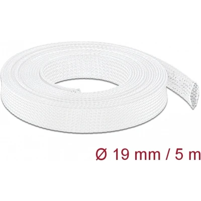 Afbeelding van Gevlochten mouw rekbare 5 m x 19 mm wit