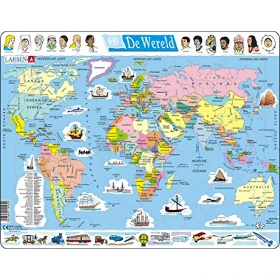 Afbeelding van Larsen Legpuzzel Maxi Wereld 107 Stukjes