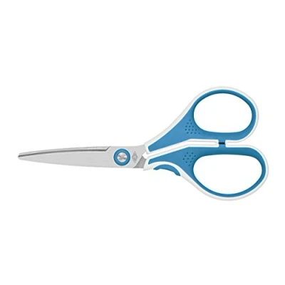Afbeelding van Wedo 9755010 Cut it roestvrijstalen schaar (13 cm geborsteld, speciale snit, ergonomische handgrepen) lichtblauw/wit