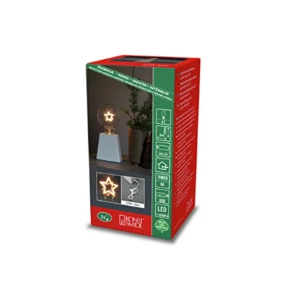 Afbeelding van Konstsmide 1813 200 LED decor Ster Barnsteen Wit Timer