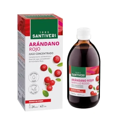 Afbeelding van SANTIVERI cranberry concentraat met hoog proanthocyanidinegehalte/490 ml geconcentreerd cranberrysap rood